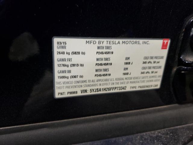 2015 TESLA MODEL S 85 5YJSA1H26FFP73342