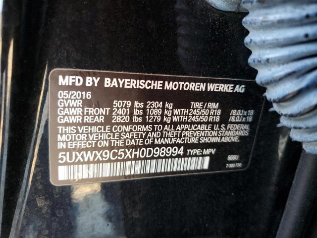 VIN 5UXWX9C5XH0D98994 2017 BMW X3 no.13