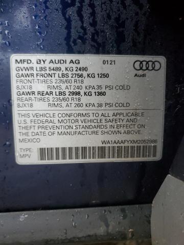 2021 AUDI Q5 PREMIUM - WA1AAAFYXM2052986
