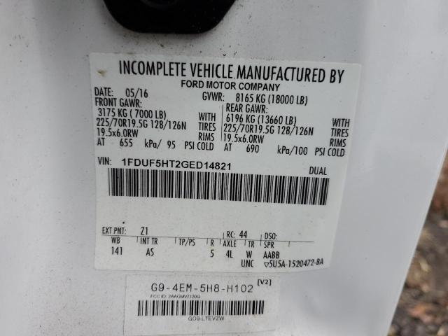 VIN 1FDUF5HT2GED14821 2016 FORD F550 no.12