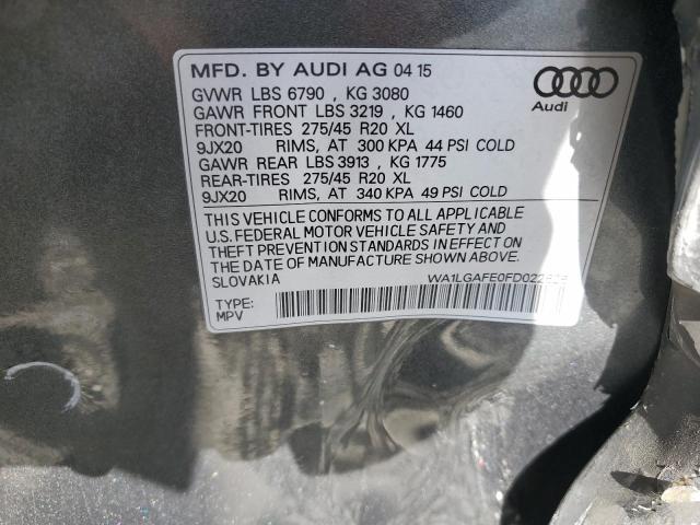 2015 AUDI Q7 PREMIUM - WA1LGAFE0FD022626