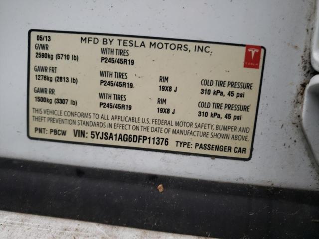 VIN 5YJSA1AG6DFP11376 2013 TESLA MODEL S no.12