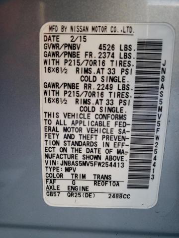 2015 NISSAN ROGUE SELE - JN8AS5MV5FW254413