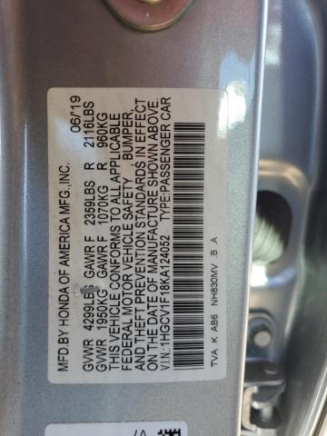 VIN 1HGCV1F18KA124052 2019 HONDA ACCORD no.13