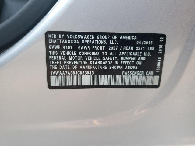 2018 VOLKSWAGEN PASSAT S - 1VWAA7A38JC033943