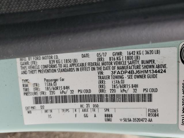2017 FORD FIESTA SE - 3FADP4BJ6HM134424