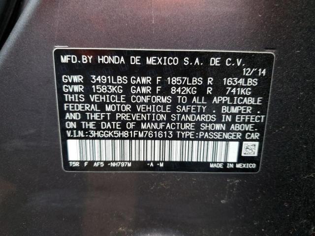 2015 HONDA FIT EX - 3HGGK5H81FM761613