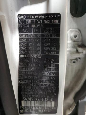 2018 LAND ROVER RANGE ROVE - SALVP2RX9JH313590