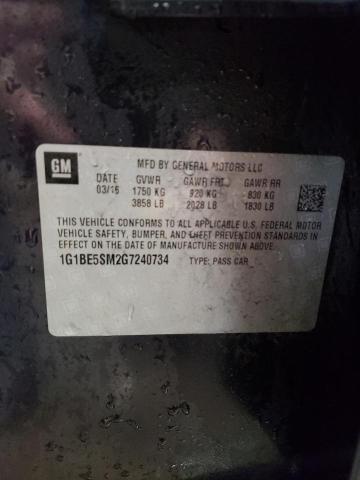 2016 CHEVROLET CRUZE LT - 1G1BE5SM2G7240734