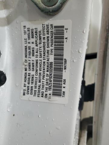 2019 HONDA INSIGHT TO 19XZE4F92KE020086