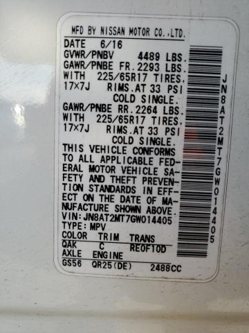 VIN JN8AT2MT7GW014405 2016 NISSAN ROGUE no.12