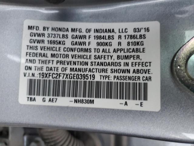 2016 HONDA CIVIC EX - 19XFC2F7XGE039519