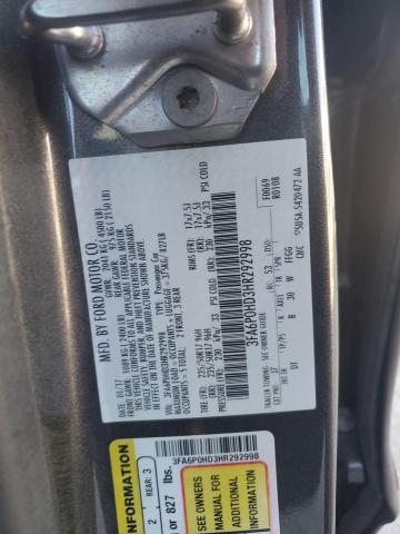2017 FORD FUSION SE - 3FA6P0HD3HR292998