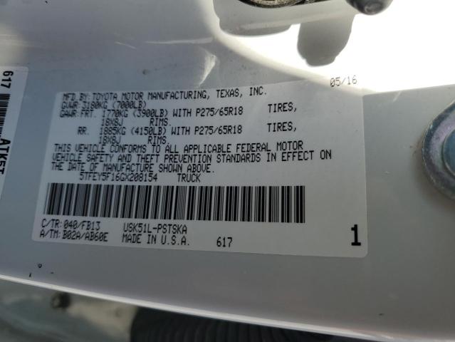 2016 TOYOTA TUNDRA CRE - 5TFEY5F16GX208154