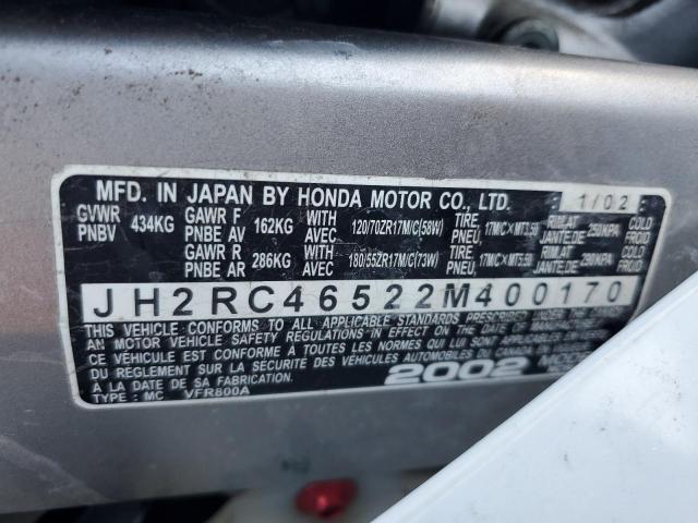 2002 HONDA VFR800FI JH2RC46522M400170