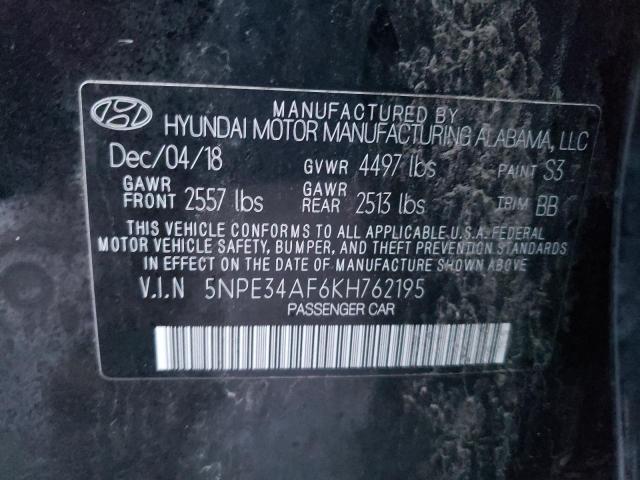 VIN 5NPE34AF6KH762195 2019 HYUNDAI SONATA no.12