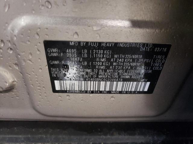 2016 SUBARU OUTBACK 2. - 4S4BSBNC0G3306878