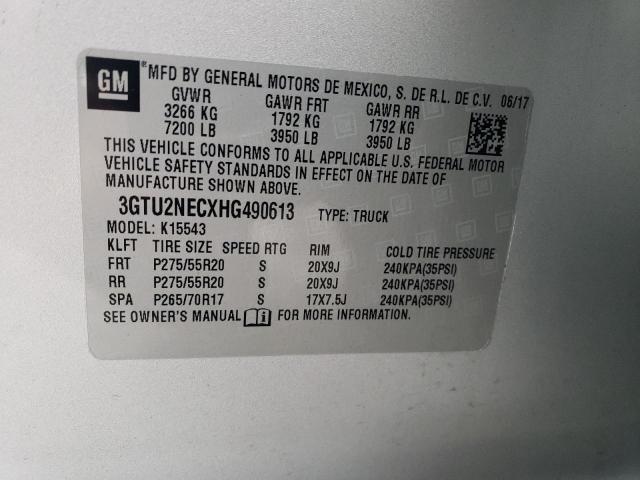 2017 GMC SIERRA K15 - 3GTU2NECXHG490613