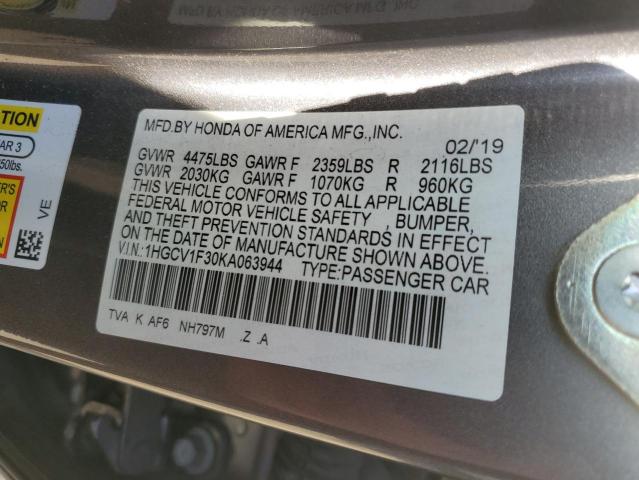 2019 HONDA ACCORD SPO - 1HGCV1F30KA063944