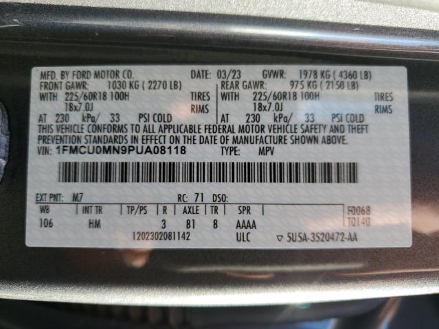 VIN 1FMCU0MN9PUA08118 2023 FORD ESCAPE ST no.13