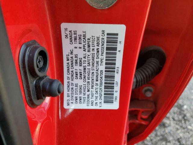 2016 HONDA CIVIC EX - 2HGFC2F70GH547309