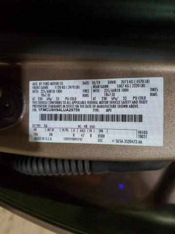 2020 FORD ESCAPE SEL - 1FMCU9H94LUA29759