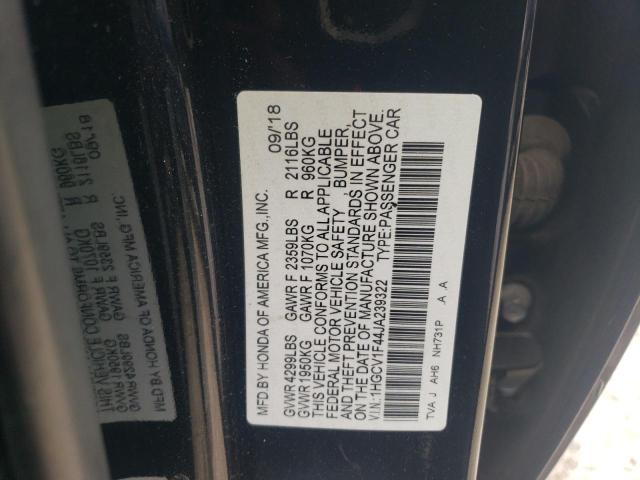 VIN 1HGCV1F44JA239322 2018 HONDA ACCORD no.13