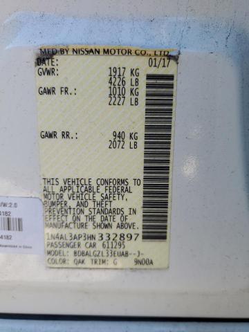 2017 NISSAN ALTIMA 2.5 - 1N4AL3AP3HN332897