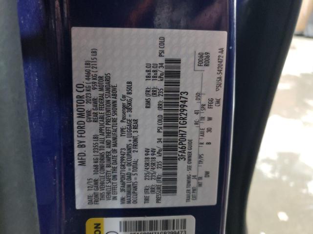 2016 FORD FUSION SE - 3FA6P0H71GR299473