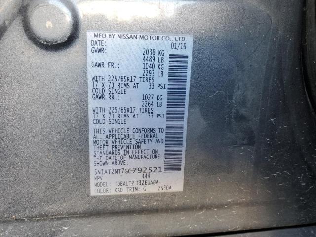 2016 NISSAN ROGUE S/SL 5N1AT2MT7GC792521