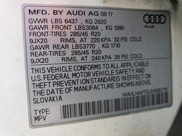 2018 AUDI Q7 PREMIUM - WA1LHAF73JD008775
