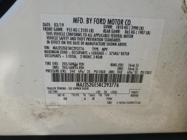 2019 FORD ECOSPORT S - MAJ3S2GE5KC293776