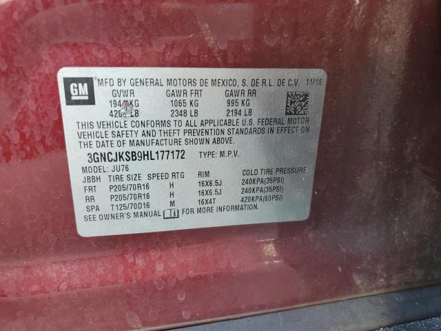 2017 CHEVROLET TRAX LS - 3GNCJKSB9HL177172