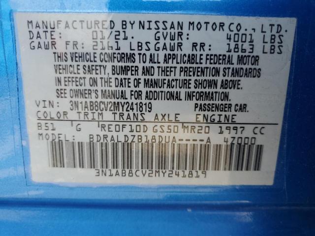 2021 NISSAN SENTRA SV - 3N1AB8CV2MY241819