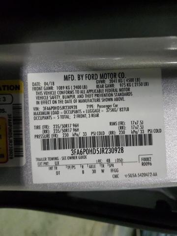 2018 FORD FUSION SE - 3FA6P0HD5JR230928