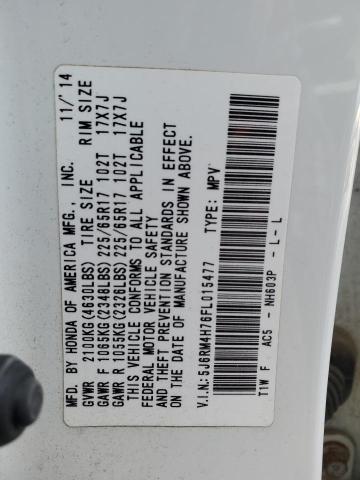 2015 HONDA CRV EXL 5J6RM4H76FL015477