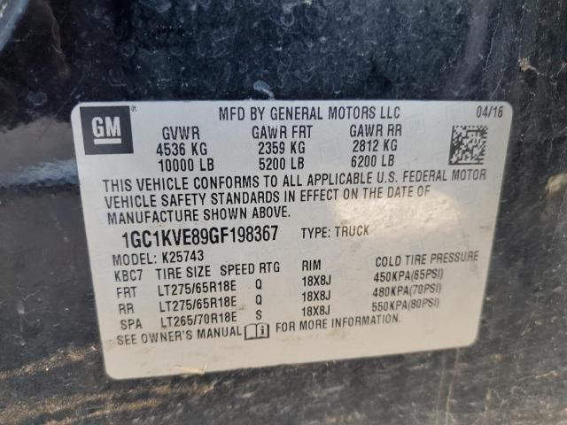 2016 CHEVROLET SILVERADO - 1GC1KVE89GF198367