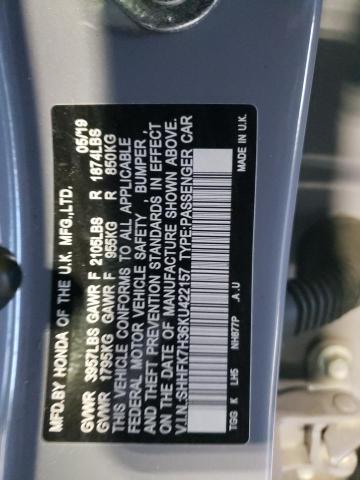 2019 HONDA CIVIC LX - SHHFK7H36KU422157