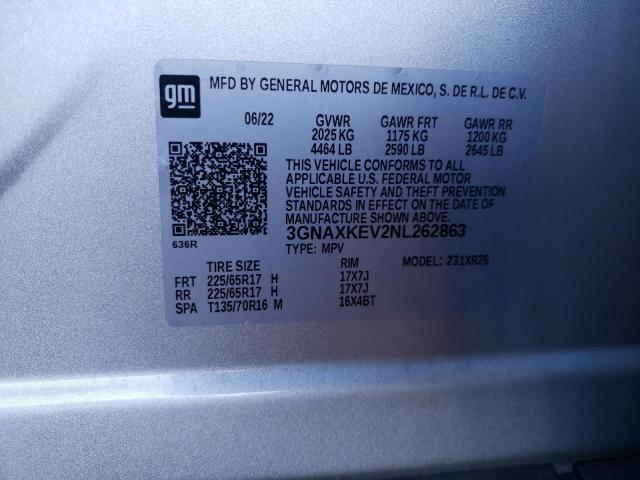 2022 CHEVROLET EQUINOX LT - 3GNAXKEV2NL262863