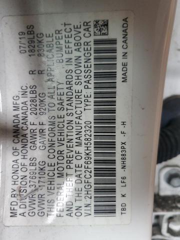 2019 HONDA CIVIC LX - 2HGFC2F69KH582320
