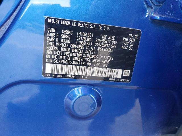 2022 HONDA HR-V EX - 3CZRU6H53NM748108