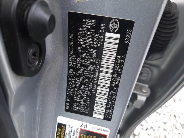 2016 TOYOTA CAMRY LE - 4T1BF1FK9GU599260