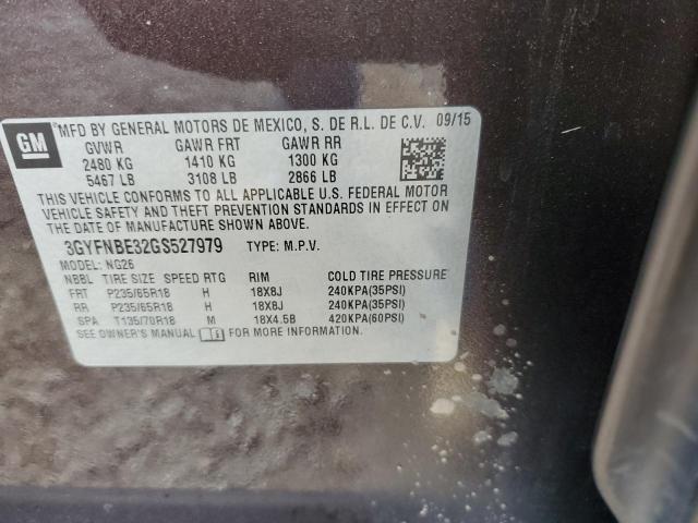 2016 CADILLAC SRX LUXURY - 3GYFNBE32GS527979