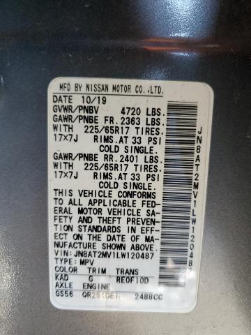 JN8AT2MV1LW120487 2020 NISSAN ROGUE