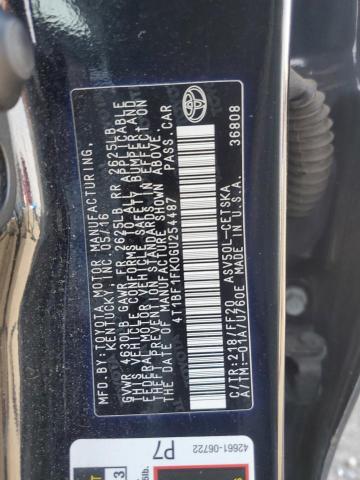 2016 TOYOTA CAMRY 4T1BF1FK0GU254487