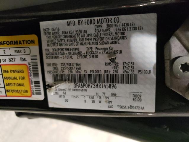 2017 FORD FUSION SE - 3FA6P0H73HR145896