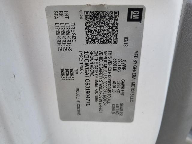 2018 CHEVROLET EXPRESS G2 1GCWGAFG6J1904771