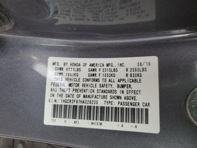 2017 HONDA ACCORD EXL - 1HGCR2F87HA028235