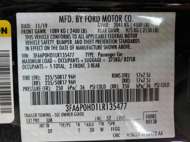 2020 FORD FUSION SE - 3FA6P0HD1LR135477