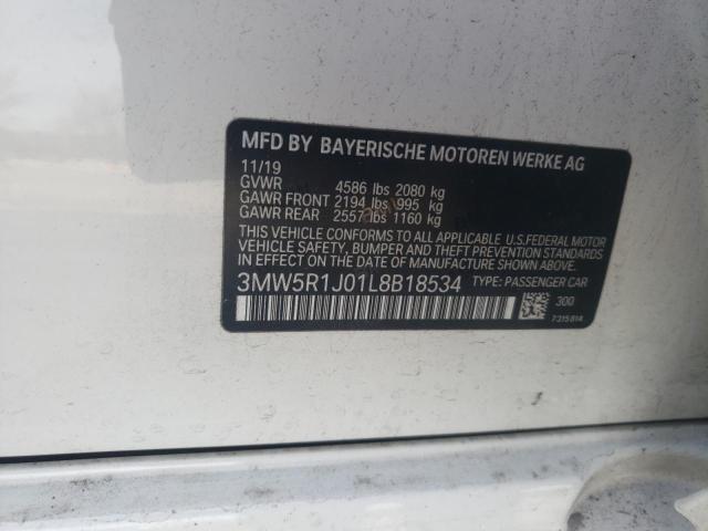 2020 BMW 330I 3MW5R1J01L8B18534